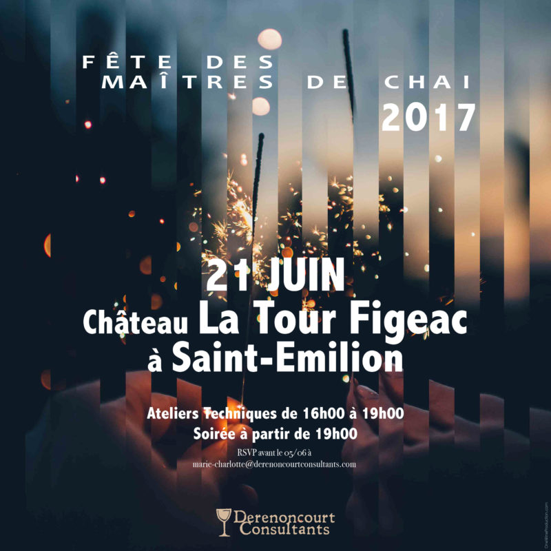 invitation soiree maitre de chai Derenoncourt Consultants